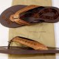 BOTTEGA VENETA SHOES $680 BROWN PYTHON SKIN INTRECIATTO THONG SANDAL 12 45e NEW