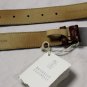 BRUNELLO CUCINELLI BELT $2150 BROWN CROCODILE SKIN 800SILVER BUCKLE 34 90cm NEW