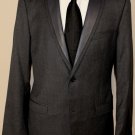 DOLCE & GABBANA JACKET $2095 CHARCOAL GRAY 2-BTN WOOL/SHEEPSKIN COAT 40R 52e NEW