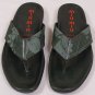MIU MIU SHOES $385 GREEN DRILL HAWAII THONG LEATHER/COTTON SANDAL 9 42e NEW