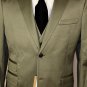 DSQUARED2 SUIT $2150 KHAKI GREEN 100%COTTON 2BTN VESTED 3 PIECE SUIT 38R 50e NEW