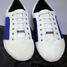 ZEGNA SPORT SHOES $445 BLUE/WHITE SUEDE CALF LOGO ORNAMENTED TRAINER 11 44e NEW