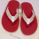 BULGARI SHOES $295 RED/WHITE LOGO THONG BULGARI SANDALS BEACHWEAR 10 43e NEW
