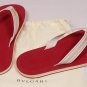 BULGARI SHOES $295 RED/WHITE LOGO THONG BULGARI SANDALS BEACHWEAR 10 43e NEW