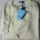 MALO SWEATER $795 IVORY 100%CASHMERE V-NECK 7-BTN CARDIGAN 2 38e NEW