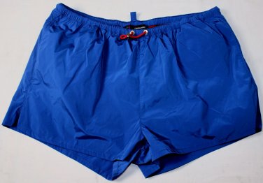 DSQUARED2 SWIM TRUNKS $345 BLUE LOGO TOGGLE TECHNO SWIMSUIT BEACHWEAR M 50e NEW