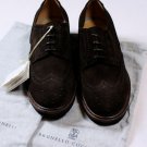 BRUNELLO CUCINELLI SHOES $1295 BROWN SUEDE CALF HANDMADE WINGTIP DERBY 10 43 NEW