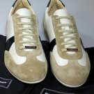 ZEGNA SHOES $595 BLACK/GRAY/WHITE SUEDE/CALF LOGO EAST HAMPTON TRAINER 10 43 NEW