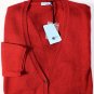 MALO SWEATER $795 ENGINE RED 100%CASHMERE V-NECK 7-BTN CARDIGAN 12 48e NEW