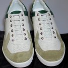ZEGNA SPORT SHOES $585 GREEN/WHITE SUEDE/CALF LOGO GRIP GOLF TRAINER 8 41e NEW