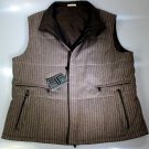 ZEGNA VEST $1860 TAUPE WOOL/CASHMERE/LEATHER REVERSIBLE GILET XXXL 58e NEW