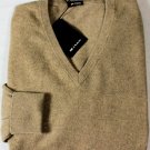 KITON SWEATER $1895 BROWN 100%CASHMERE V-NECK PICK STITCHED JUMPER MED 50e NEW