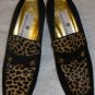 SAKS FIFTH AVENUE Suede Leather Black/Leopard Print Pumps 8 B Vero Cuoio Italy