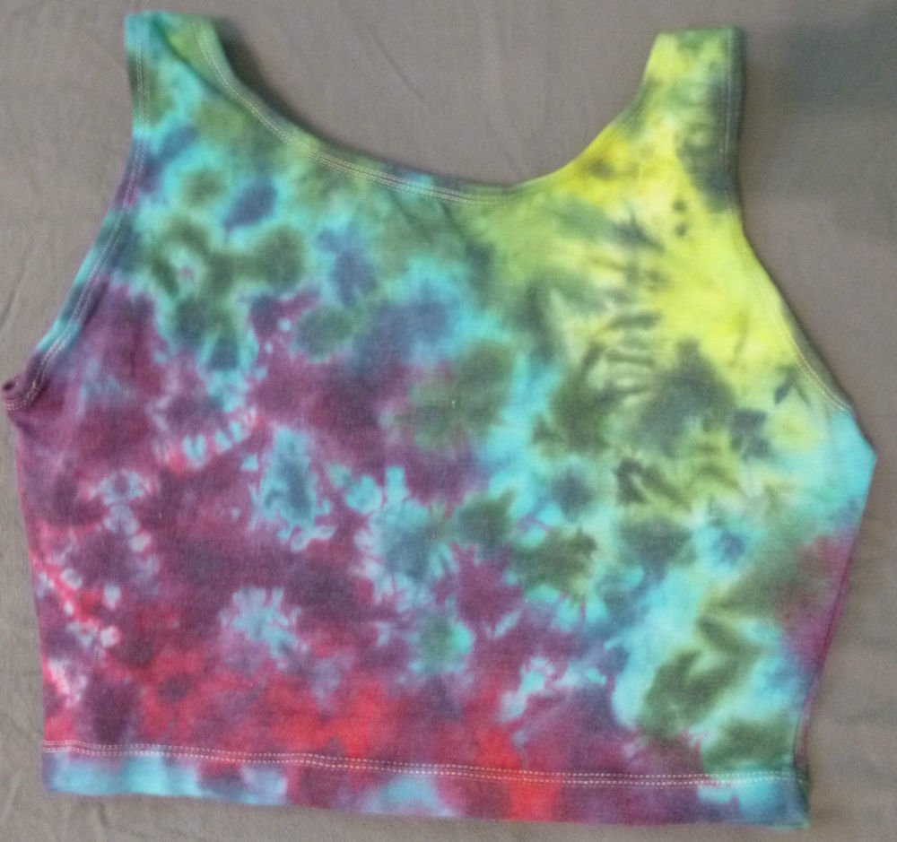 Large Active Elements Tie Dyed Women's Cotton/Polyester/Lycra Knit Short Top