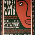 4th ANNUAL WOMEN & CANCER WALK poster June 11 '95 Golden Gate Park San Francisco
