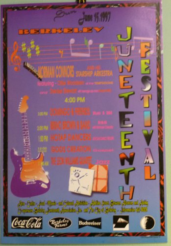 signed JUNETEENTH poster '97 Berkeley, CA Norman Connors Starship Arkestra Bill Dawson