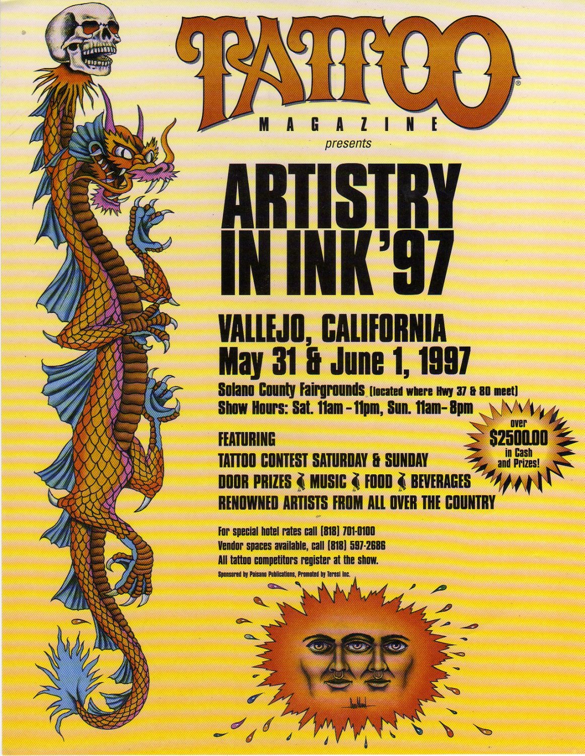 Tattoo Magazine presents ARTISTRY IN INK flyer 1997 Vallejo CA