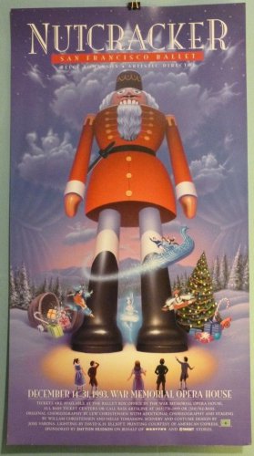 San Francisco Ballet NUTCRACKER poster 1993 Helgi Tomasson War Memorial Opera House
