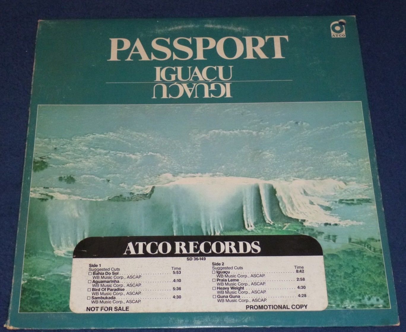 Passport IGUAÃU 1977 Promotional Atco LP SD 35-149 Jazz Latin Funk VG/VG+