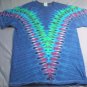 New Tie Dye Small AAA Alstyle Tshirt Pleated Blue Yoke or V Pattern t shirt