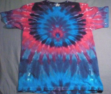 New Tie Dye Small AAA Alstyle Tshirt Blue Scarab (spiral) Pattern t shirt