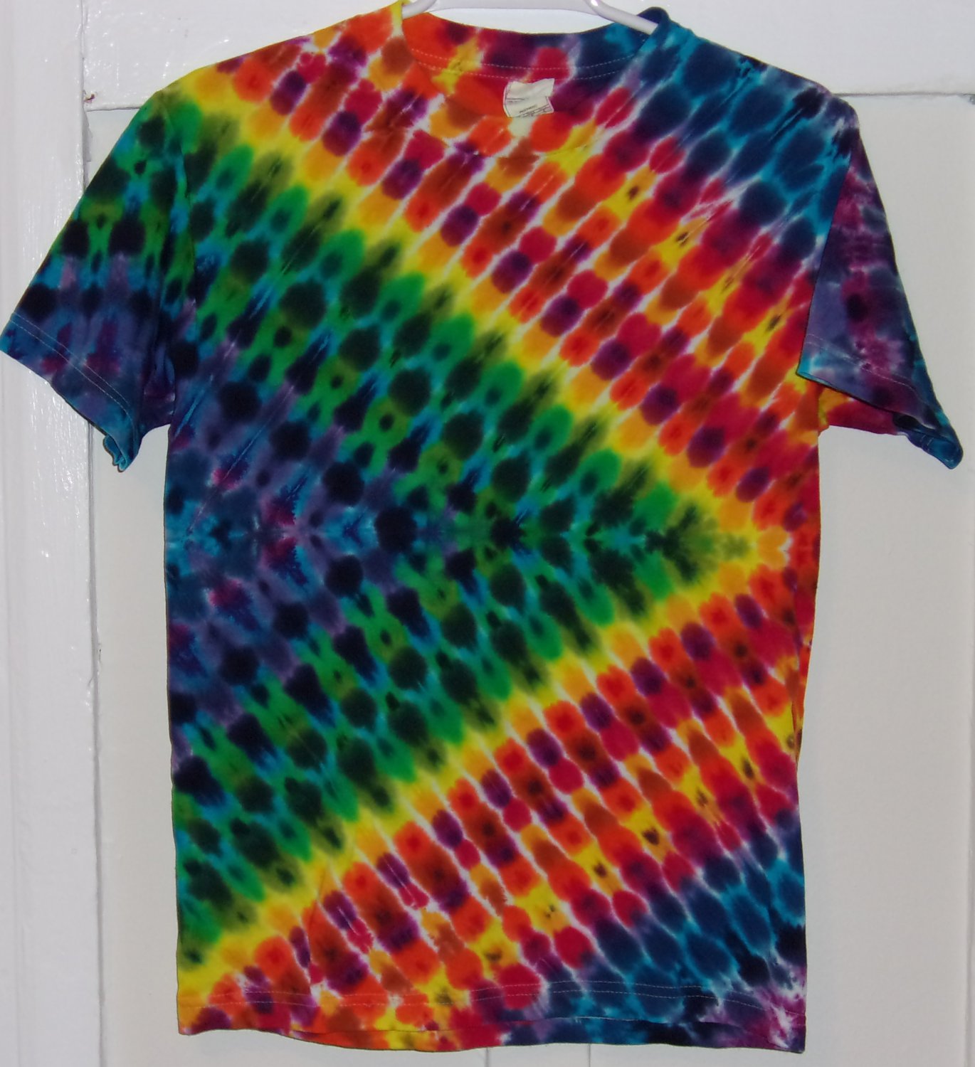 New Tie Dyed Small AAA Alstyle Tshirt Chevron rainbow colored tie dye t shirt
