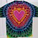 New Tie Dye XL AAA Alstyle Tshirt Pink Heart fold with Rainbow Color t shirt ^