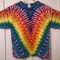 New Tie Dye Youth Large Alstyle Child Tshirt Full Rainbow V pattern Yoke t shirt