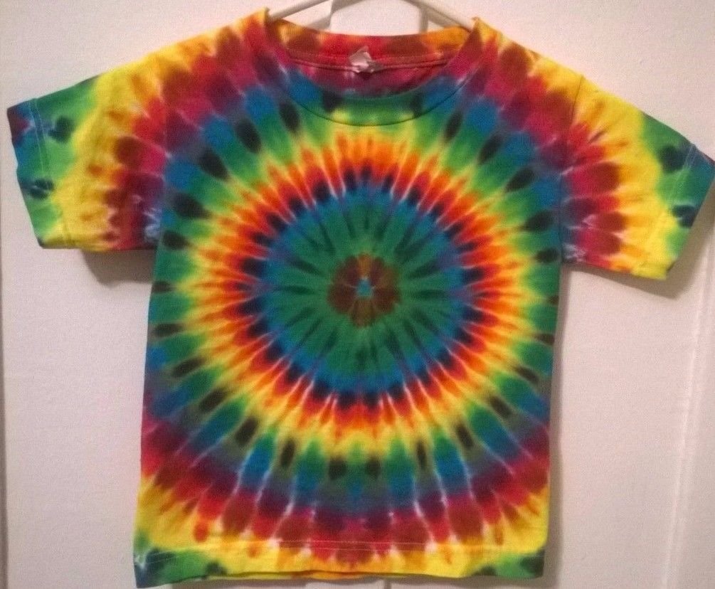 New Tie Dye Juvy Small (4) Alstyle Tshirt Rainbow circular pattern t shirt