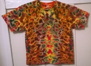 New Tie Dye Youth XL Alstyle Child Tshirt Earthy colors crinkle pattern t shirt