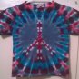 New Tie Dye Juvy Medium (5/6) Alstyle Tshirt Blue Purple Peace Sign pattern t shirt