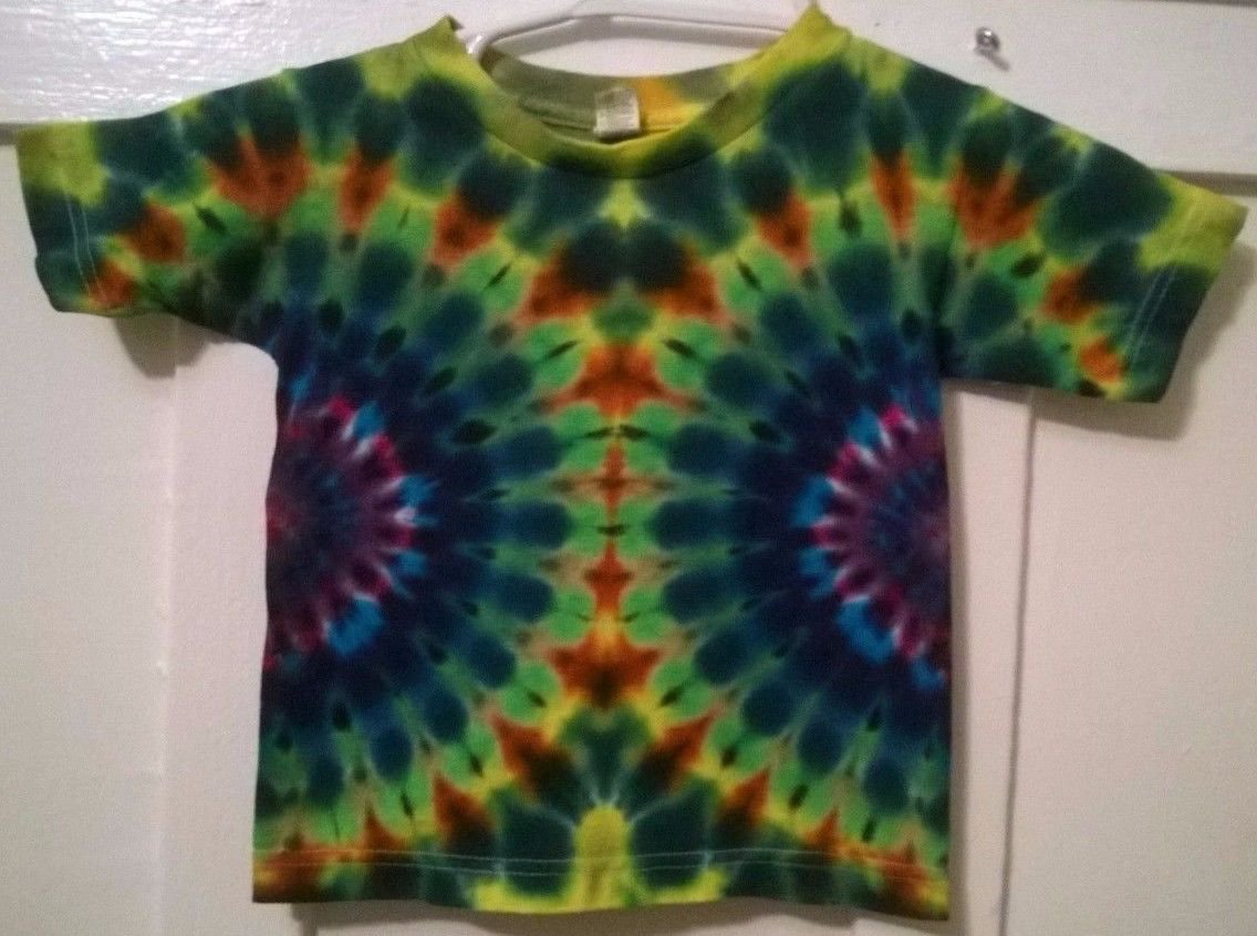 New Tie Dye Alstyle 4T Toddler T shirt Rainbow Side Centered Circle pattern
