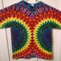 New Tie Dye Youth L Alstyle Tshirt Side Pleated Rainbow Circular pattern t shirt ^