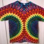 New Tie Dye Youth L Alstyle Tshirt Side Pleated Rainbow Circular pattern t shirt ^