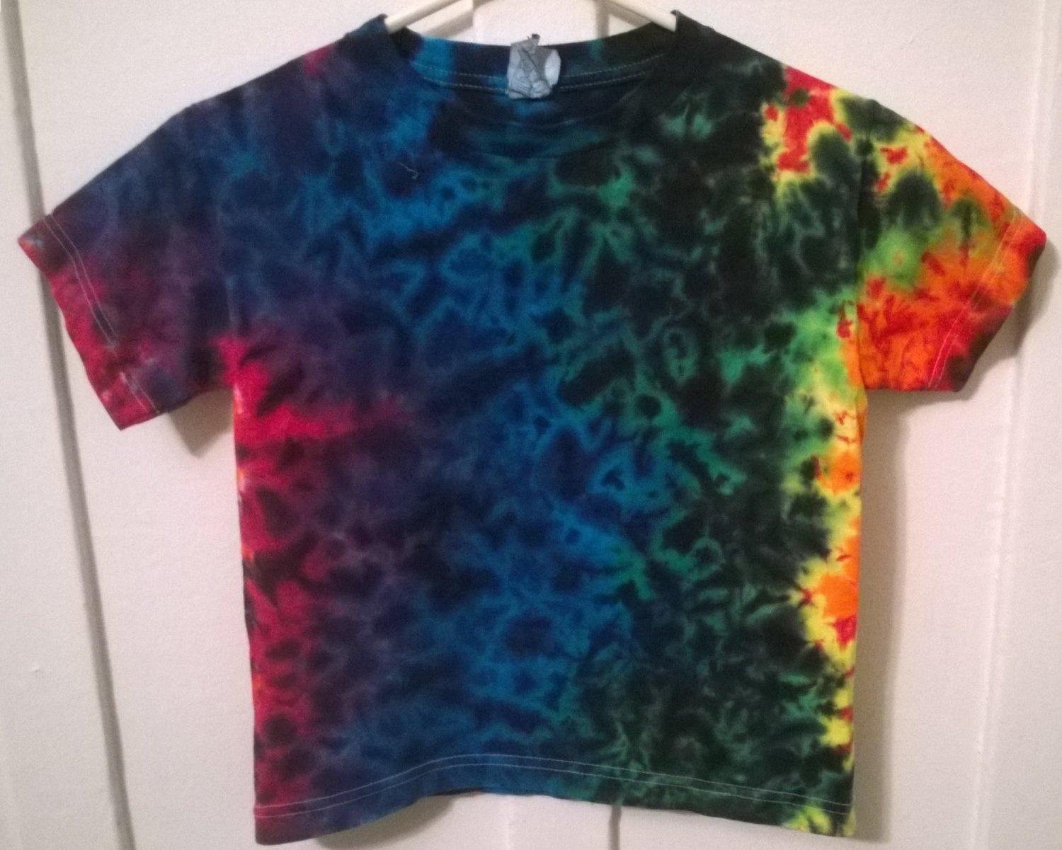 New Tie Dye Juvy Large (7) Alstyle Tshirt Rainbow Crinkle pattern t shirt