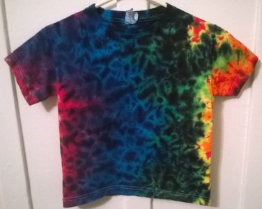 New Tie Dye Juvy Large (7) Alstyle Tshirt Rainbow Crinkle pattern t shirt