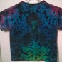 New Tie Dye Juvy Large (7) Alstyle Tshirt Yellow Heart in Rainbow Crinkle pattern t shirt