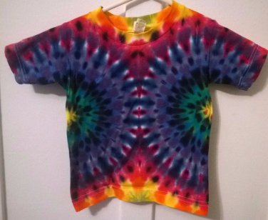 New Tie Dye Alstyle 3T Toddler Tshirt Rainbow Side Centered Circular pattern