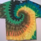 New Tie Dye Youth XS Alstyle Child Tshirt Earthy Spiral Yellows Greens t shirt