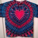 New Tie Dye Youth XL Alstyle Tshirt Red Blue Purple Heart pattern t shirt