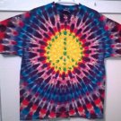 New XL Tie Dye Hanes Tshirt Marijuana Leaf Peace Sign Reds Blues Purples Circle