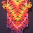 New Tie Dye Infant 12 Month Alstyle Onesie Red Orange Yellow Purple V pattern