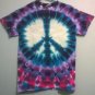 New Tie Dye S Gildan Tshirt Peace Sign pattern Blues Reds Purples t shirt
