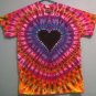 New Tie Dye L Gildan Tshirt Black Heart pattern Multicolored t shirt