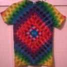 New Tie Dye S Gildan Tshirt Diamond pattern Rainbow Colored t shirt