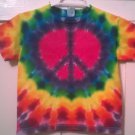 New Tie Dye Juvy Large (7) Alstyle Tshirt Red Purple Peace sign pattern t shirt