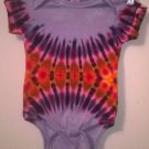 New Tie Dye Infant 12 Month Alstyle Onesie Purple Red Orange Mirrored Arc design