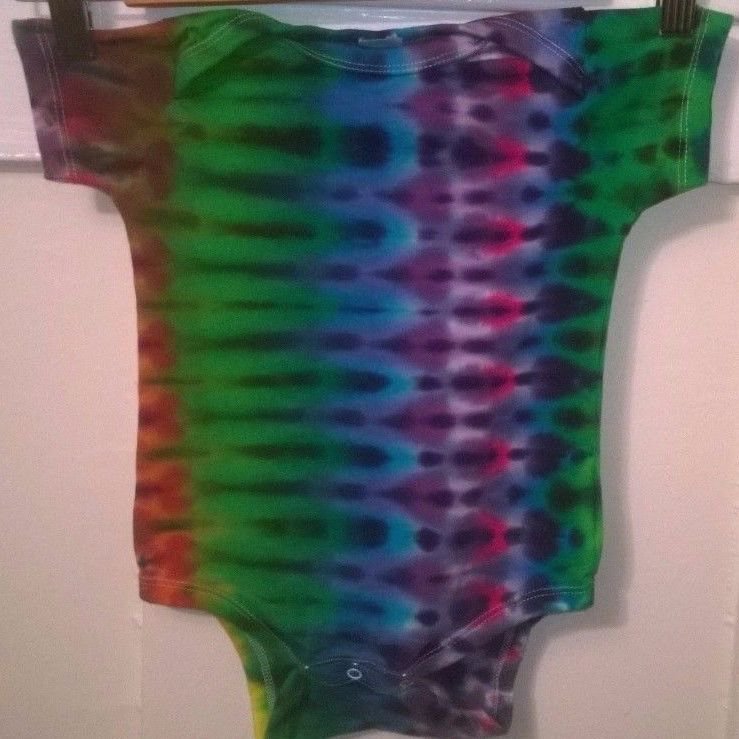 New Tie Dye Infant 12 Month Alstyle Onesie Pleated pattern Multicolored