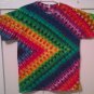 New Tie Dye L Gildan Tshirt pleated Chevron pattern in Rainbow Colors t shirt