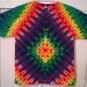 New Tie Dye Youth M Alstyle 100% Cotton Short Sleeve T-shirt Rainbow Colored Diamond